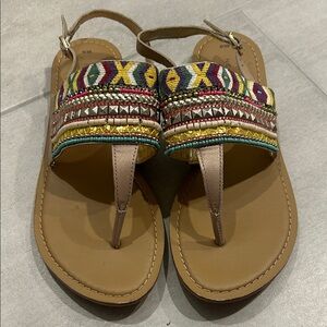 Boho Embellished Tan Women’s Sandals